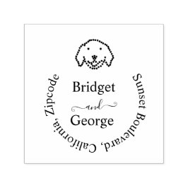 Carimbo Auto Entintado cão giro e volta redonda endereço preto