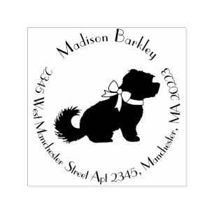 Carimbo Auto Entintado Cão Maltês Puppy Cabelo Curto Urso