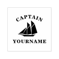 Capitão com seu nome Sailboat Ink Stamp