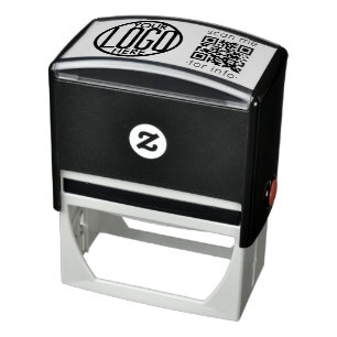 Carimbo Auto Entintado Carregue seu código QR e logotipo Simples Faça uma