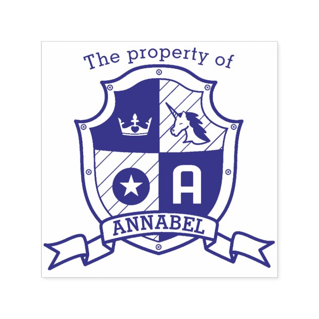 Carimbo Auto Entintado Carta A nome personalizado biblioteca de crianças  (Design)