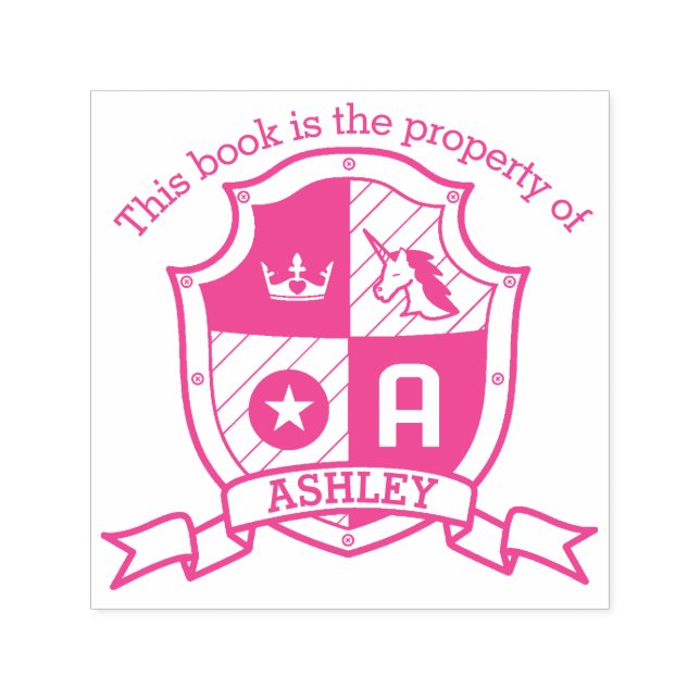 Carimbo Auto Entintado Carta A nome personalizado biblioteca de crianças  (Design)