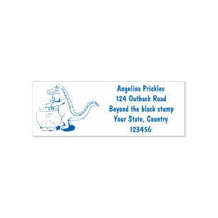 Carimbo Auto Entintado Cartografia engraçada do cozinhar de jacaré verd
