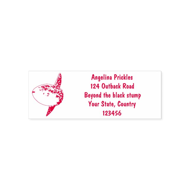 Carimbo Auto Entintado Cartografia fofa mola de peixe-sol oceânico (Design)