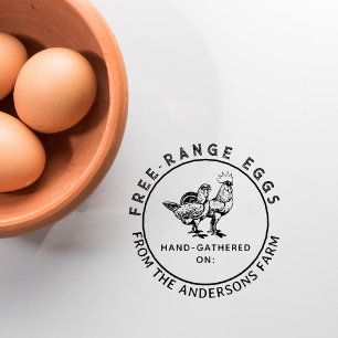 Carimbo Auto Entintado Cartonagem de ovos de Fazenda de frango redonda, p