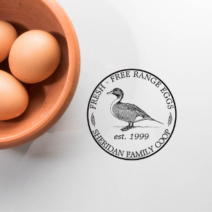 Carimbo Auto Entintado Cartonagem de Ovos de Pato Clássico da Fazenda Vin
