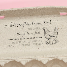 Carimbo Auto Entintado Cartonagem de Ovos Frescos de Fazenda da Família R