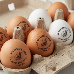 Carimbo Auto Entintado Cartonagem de Ovos Personalizados para Fazenda da