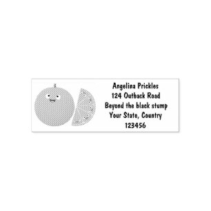 Carimbo Auto Entintado Cartoon de fruta de citros de laranja feliz