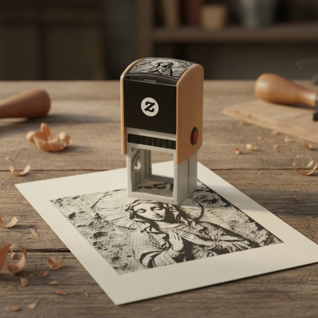 Carimbo Auto Entintado Carved Devotion  Wooden Mary (Criador carregado)