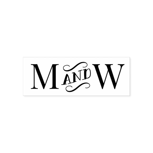 Carimbo Auto Entintado Casal Casamento 2 Monograma Inicial Rico "E" (Design)