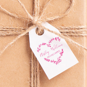 Carimbo Auto Entintado Casamento de Design do Coração de Flores Selvagens