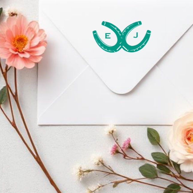 Carimbo Auto Entintado Casamento de ferraduras ocidentais (Criador carregado)