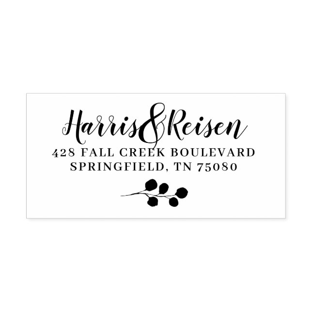 Carimbo Auto Entintado Casamento de Folhagem Eucalyptus Greenery Watercol (Design)