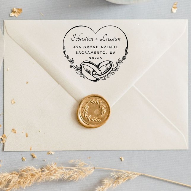 Carimbo Auto Entintado Casamento de Roteiro Moderno (Criador carregado)