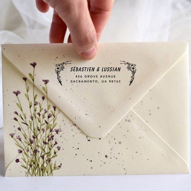 Carimbo Auto Entintado Casamento de Script Moderno (Criador carregado)