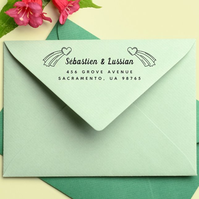 Carimbo Auto Entintado Casamento de Script Moderno (Criador carregado)