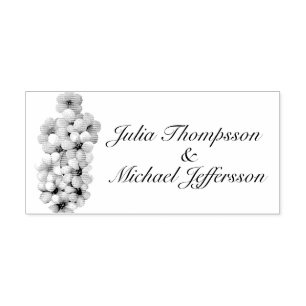 Carimbo Auto Entintado Casamento Floral Romântico Poético Lilac Watercolo