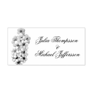 Carimbo Auto Entintado Casamento Floral Romântico Poético Lilac Watercolo