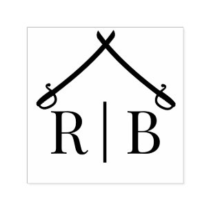 Carimbo Auto Entintado Casamento Militar 2 Monograma Inicial do Arch de S