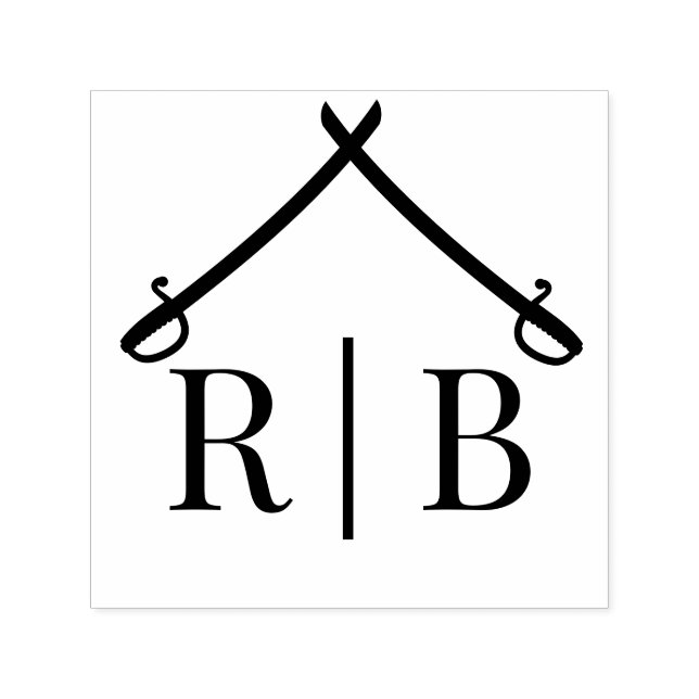 Carimbo Auto Entintado Casamento Militar 2 Monograma Inicial do Arch de S (Design)