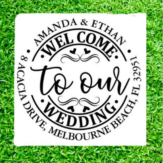 Carimbo Auto Entintado Casamento Simples  (Personalize your special day with a Wedding Simple Self-inking Stamp)