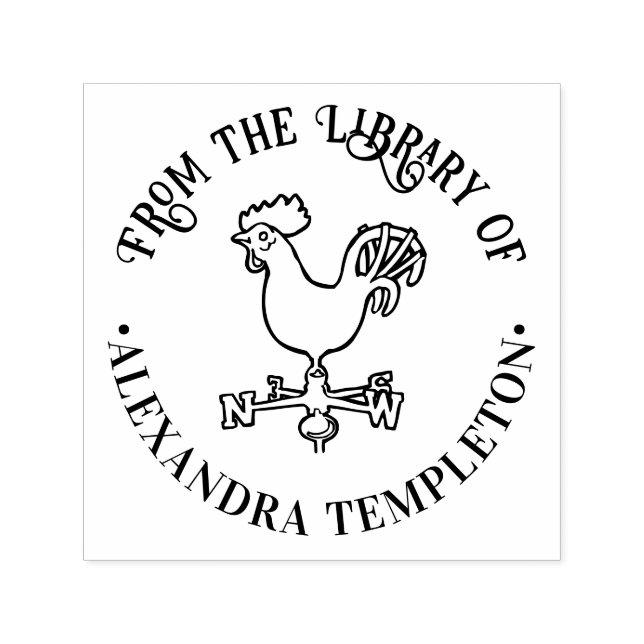 Carimbo Auto Entintado Cata-Vento Rústico #5 Nome do Livro da Biblioteca  (Design)