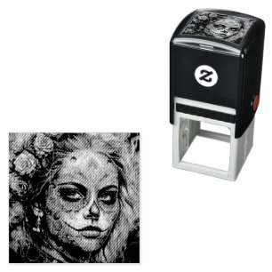 Carimbo Auto Entintado Catrina Azul