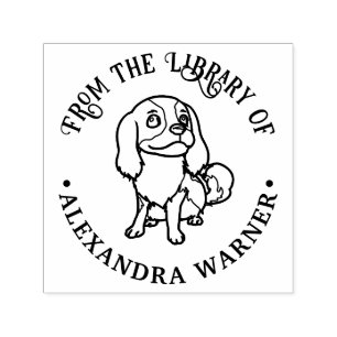 Carimbo Auto Entintado Cavalier King Charles Spaniel Cão #2 Livro da Bibl
