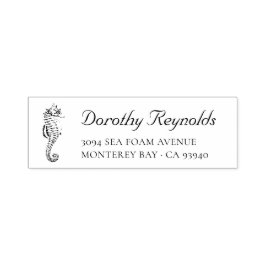 Carimbo Auto Entintado Cavalo-marinho antigo com fonte legante.