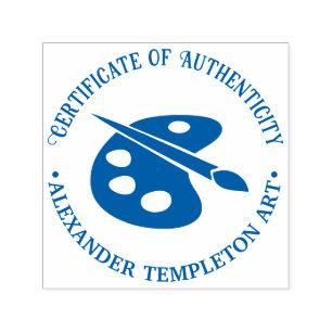 Carimbo Auto Entintado Certificado de Autenticidade da Paleta do Artista