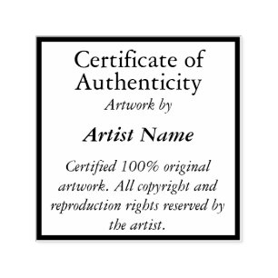 Carimbo Auto Entintado Certificado de Autenticidade Quadrado Personalizáv