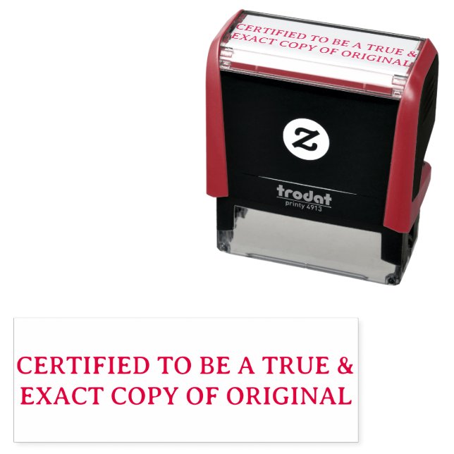 Carimbo Auto Entintado Certified True & Exact Copy of Original  (In Situ)