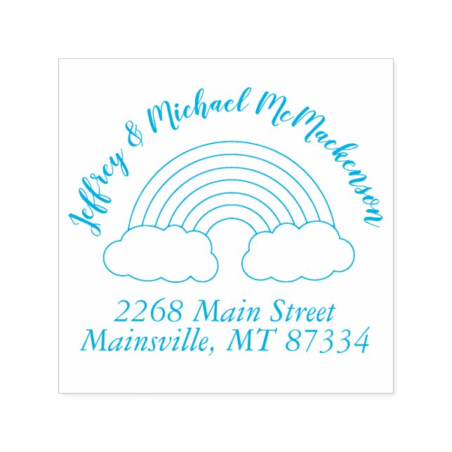 Carimbo Auto Entintado Chá de fraldas arco-íris (Design)