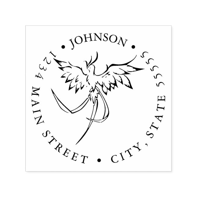 Carimbo Auto Entintado Chamas do Rótulo de devolução Phoenix (Design)