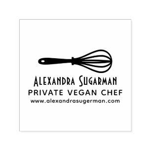 Carimbo Auto Entintado Chef Vegano Profissional, Logotipo da Empresa Whis