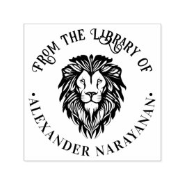 Carimbo Auto Entintado Chefe de Leão Elegante 3 Roda Nome do Livro da Bib