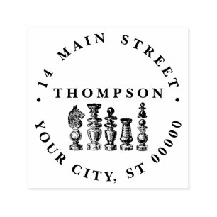 Carimbo Auto Entintado Chess Pieds Vintage Art