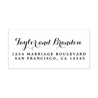 Carimbo Auto Entintado Chic Calliographic Name Endereço de Devolução de C