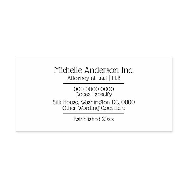 Carimbo Auto Entintado Chic clássico de detalhes profissionais de negócio (Design)