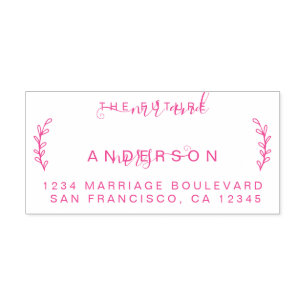 Carimbo Auto Entintado Chic Foliage Future Mr. Wedding Return Endereço