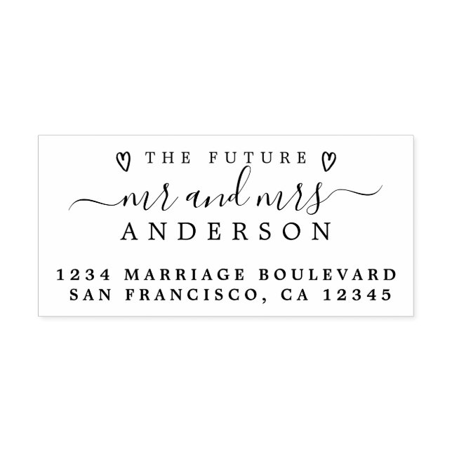Carimbo Auto Entintado Chic Script Future Sr. Dr. Wedding Return Endereço (Design)