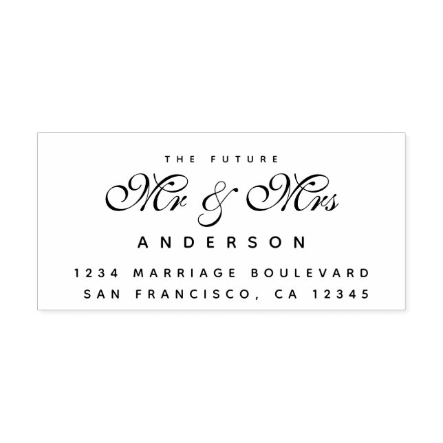 Carimbo Auto Entintado Chic Script Future Sr. Dr. Wedding Return Endereço (Design)