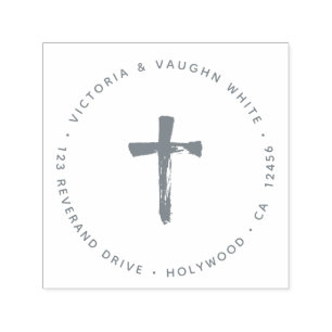 Carimbo Auto Entintado Christian Cross Return Endereço Religião Jesus