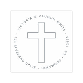 Carimbo Auto Entintado Christian Cross Return Endereço Religião Jesus