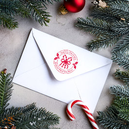 Carimbo Auto Entintado Christmas Candy Cane Wood Art Stamp