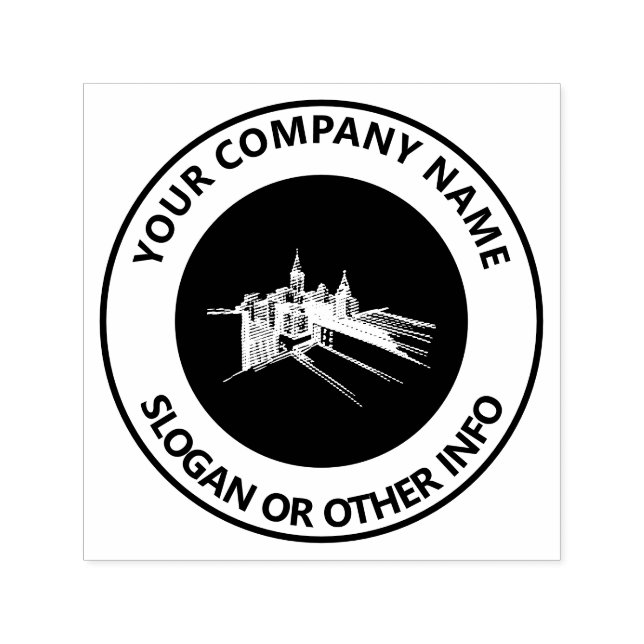 Carimbo Auto Entintado Cidade do logotipo comercial personalizado (Design)