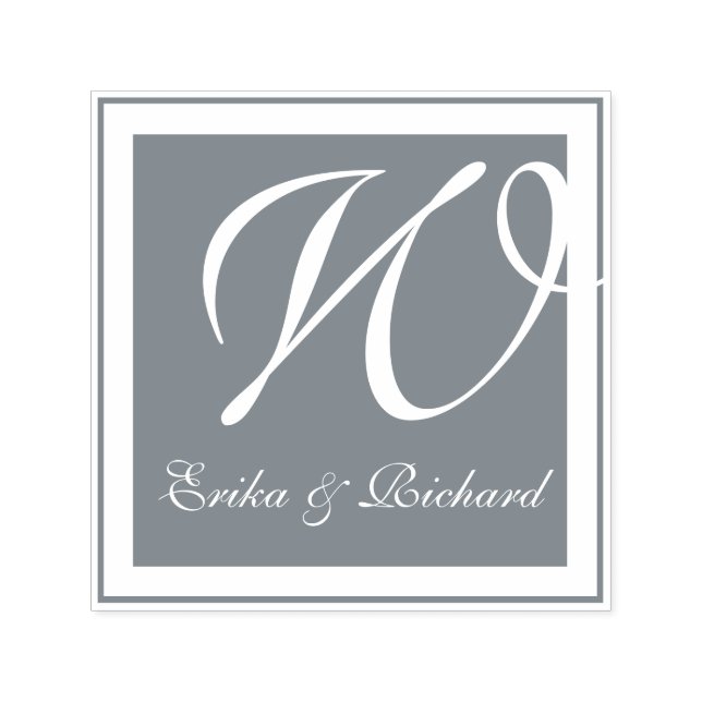 Carimbo Auto Entintado Cinza Monograma (Design)