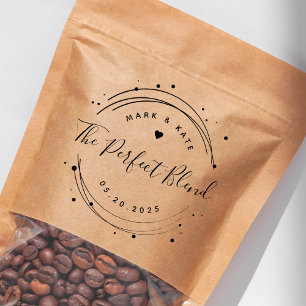 Carimbo Auto Entintado Circular moderna o favor perfeito do casamento da