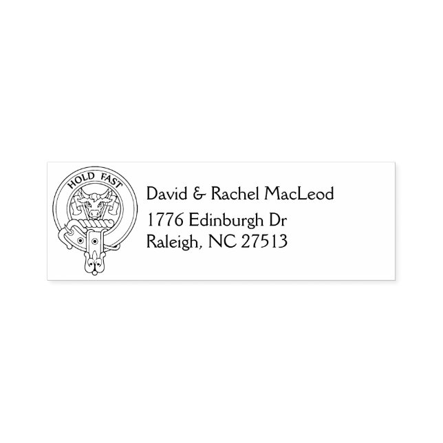 Carimbo Auto Entintado Clan MacLeod [EDIT] Crest & Address (Design)